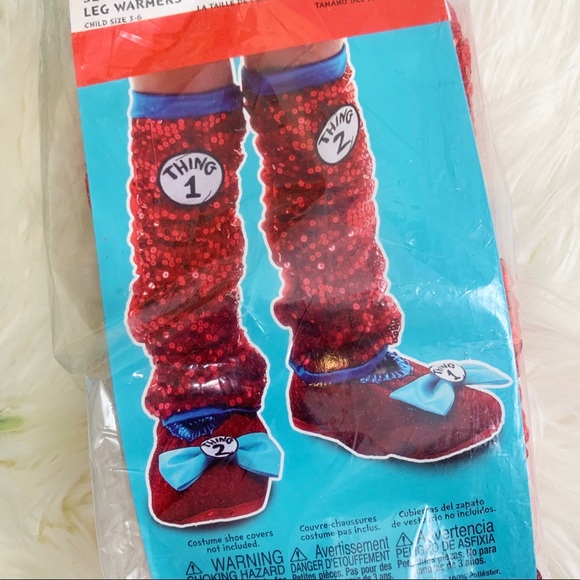 Dr.Seuss Thing 1 & Thing 2 Sequin Costume Leg warmers NWT - Picture 5 of 5